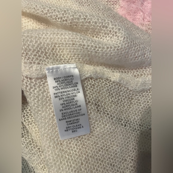 WILDFOX Pink Flamingo WHITE LABEL Knit Sweater Top Sheer Shirt  Wool Boho Kawaii - Picture 12 of 15